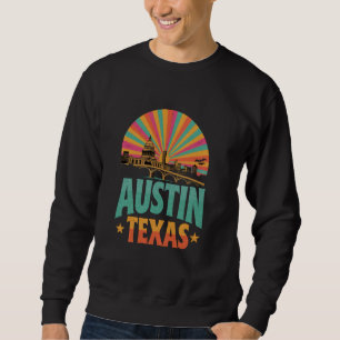 Sweatshirt Style rétro vintage Austin Texas Skyline Cityscape