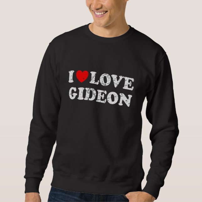 Sweatshirt Style usé grunge en détresse J'aime Gideon (Devant)