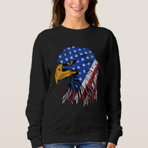 Sweatshirt Style vintage Aigle 4 juillet Drapeau américain