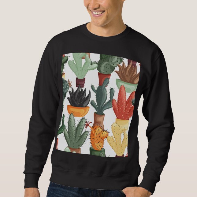 Sweatshirt Succulents, cactus : mignon motif floral. (Devant)