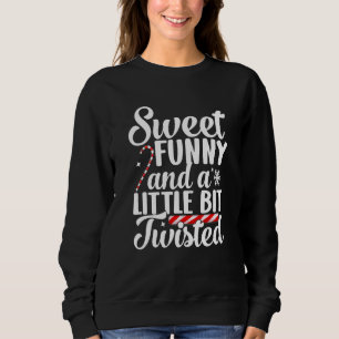 Sweatshirt Sucré Drôle Et Chemise Tordue Canne En Bonbon Noël