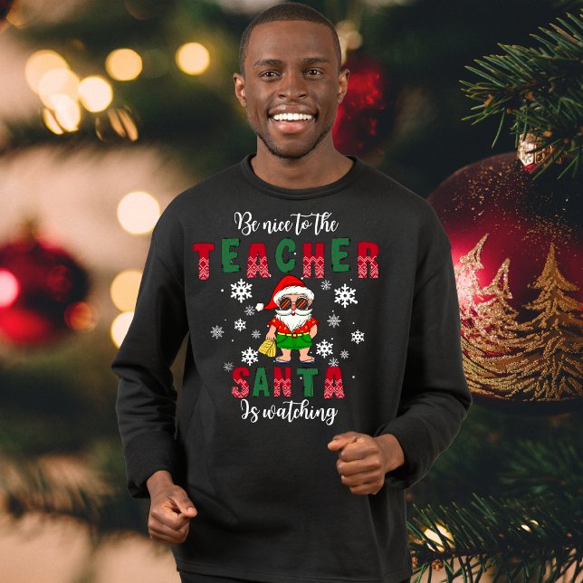 Sweatshirt Sudadera de navidad santa playero para maestros (Créateur téléchargé)