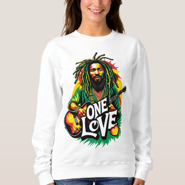Sweatshirt Sudadera One Love el Rey del Reggae (Devant)