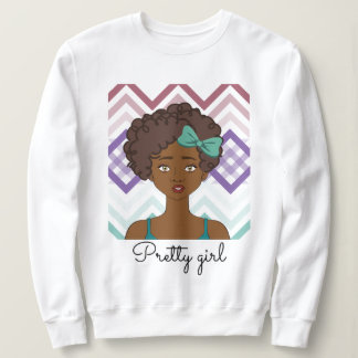 Sweatshirt Sudadera Pretty Girl, con dibujo de chica afro