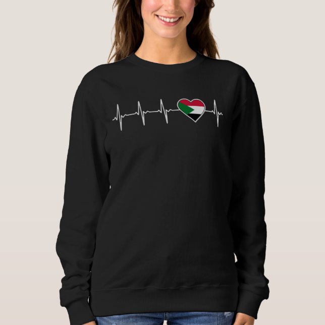 Sweatshirt Sudan Heartbeat Sudanese Flag and Heart Love Afric (Devant)