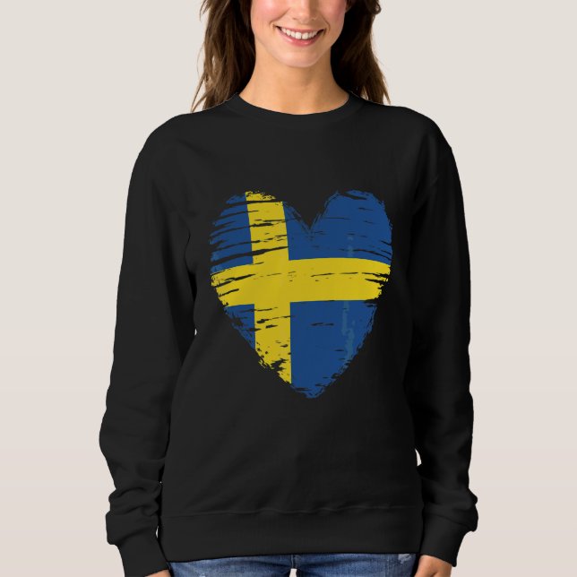 Sweatshirt Suède Coeur Suède Drapeau suédois Fierté suédoise (Devant)