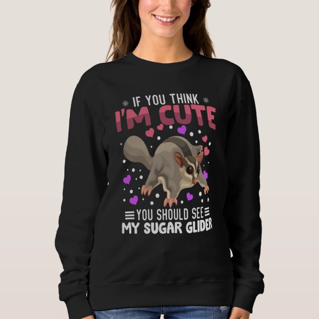 Sweatshirt Sugar Glider Heart Valentine's Day Animal For Wome (Devant)