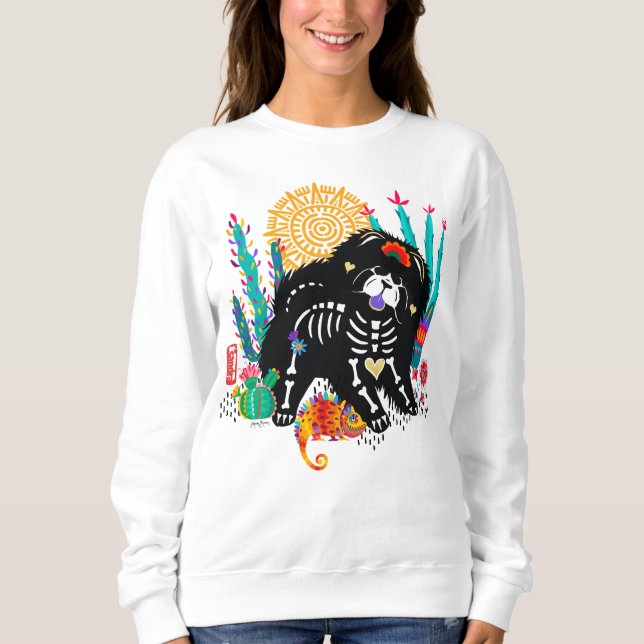Sweatshirt SUGARSKULL NIRVANA chow dog halloween chemises bla (Devant)