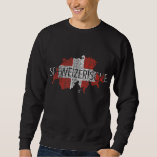 Sweatshirt Suisse Carte Drapeau Souvenir - Schweiz en détress
