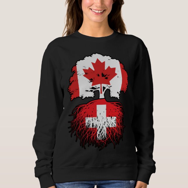 Sweatshirt Suisse Drapeau canadien canadien des racines d'arb (Devant)