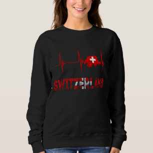 Sweatshirt Suisse Hearbeat EKG Pulse Schweiz Drapeau suisse