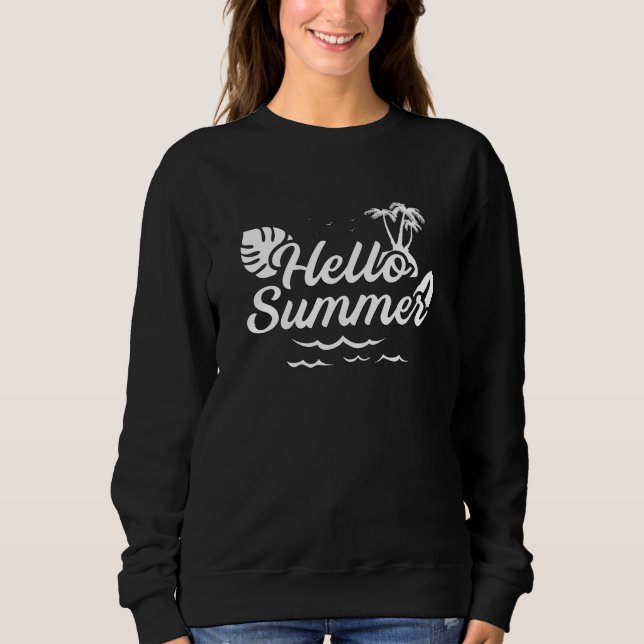 Sweatshirt Summer Beach Vacances Surf Mer Cool Soleil Drôle C (Devant)