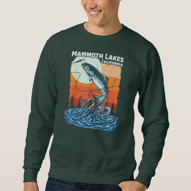 Sweatshirt Summer Fishing Retro Sunset California Mammoth (Devant)