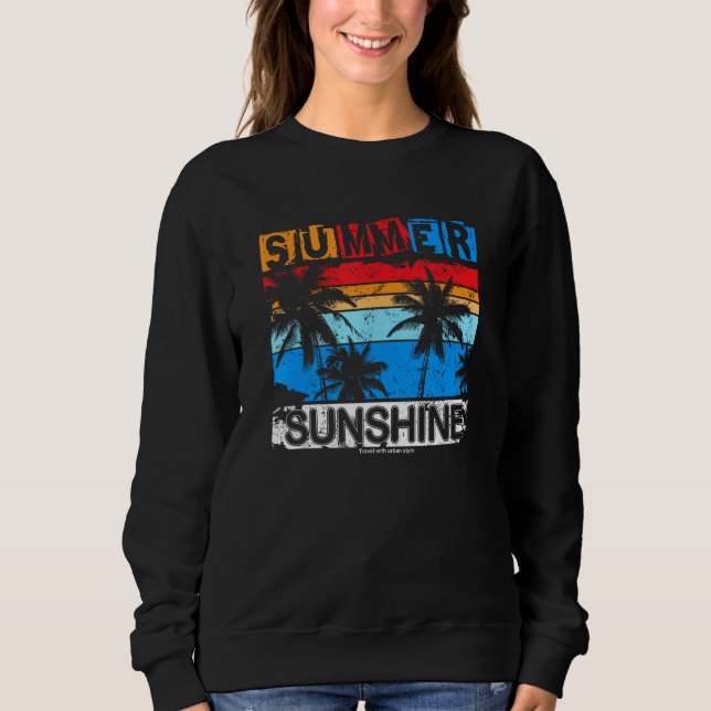 Sweatshirt Summer Sunshine Feelings Beach Palm Trees Holiday  (Devant)