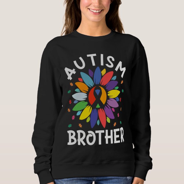 Sweatshirt Sunflower Autism Awareness Day Matching Autism Bro (Devant)