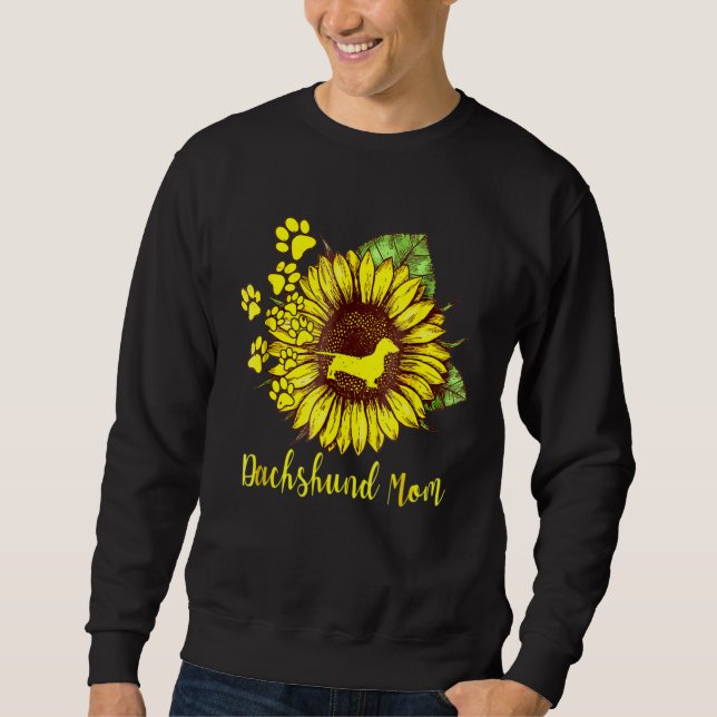 Sweatshirt Sunflower Dachshund Maman Chien Maman Cool Présent (Devant)