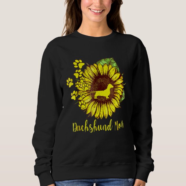 Sweatshirt Sunflower Dachshund Maman Chien Maman Cool Présent (Devant)