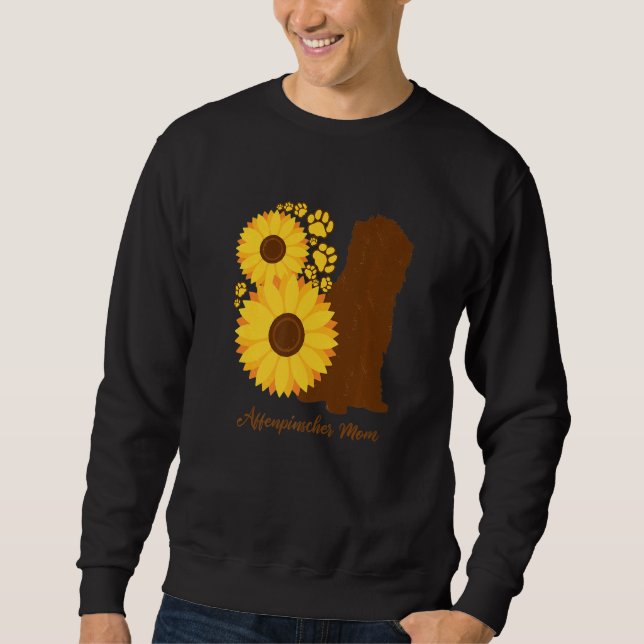Sweatshirt Sunflower Dog Mom - Ape Terrier Affenpinscher Prem (Devant)