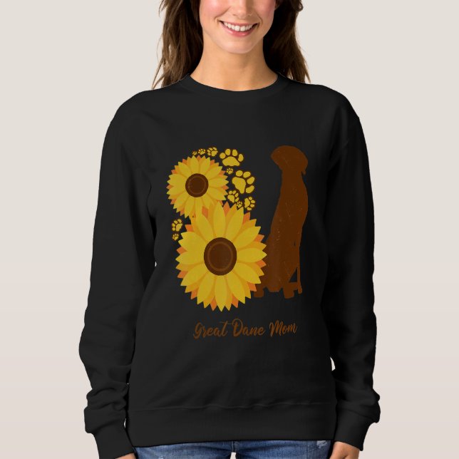 Sweatshirt Sunflower Dog Mom - Great Dane (Devant)