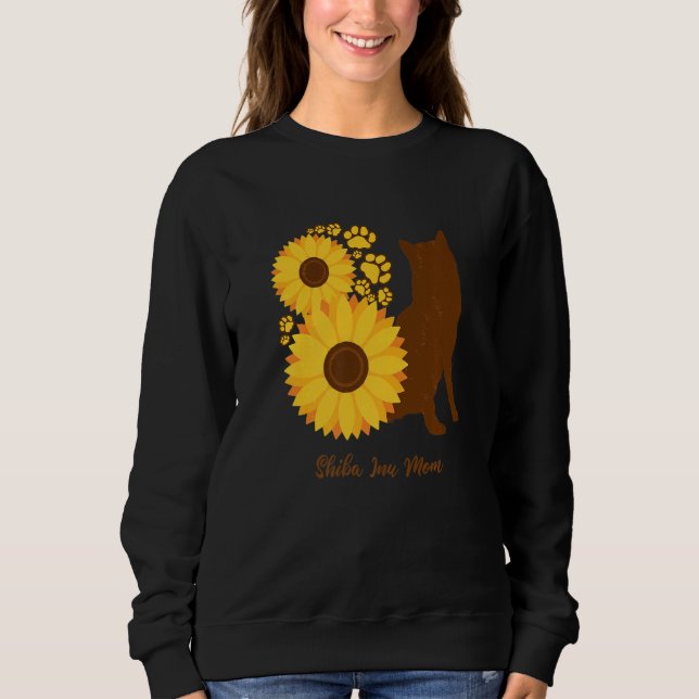 Sweatshirt Sunflower Dog Mom - Shiba Inu Premium (Devant)
