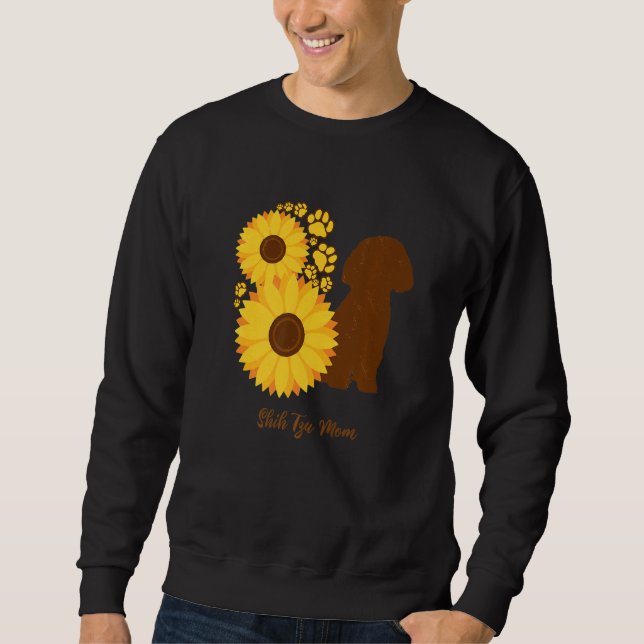 Sweatshirt Sunflower Dog Mom - Shih Tzu Premium (Devant)