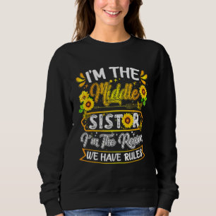 Sweatshirt Sunflower Je suis la soeur du milieu Je suis la ra