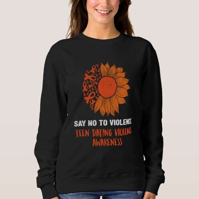 Sweatshirt sunflower We Wear orange teen dating violence Awar (Devant)