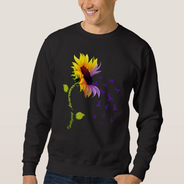 Sweatshirt Sunflower With Purple Ribbon Epilepsy Awareness Da (Devant)