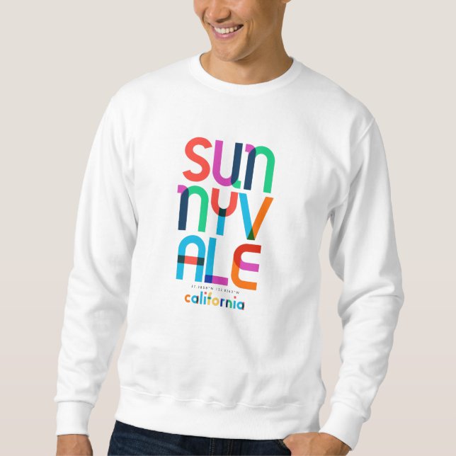 Sweatshirt Sunnyvale California Mid Century, Pop Art, (Devant)