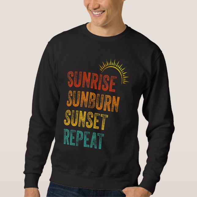 Sweatshirt Sunrise Sunburn Sunset Répéter Vintage Retro Sunsh (Devant)