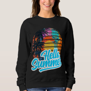 Sweatshirt Sunset Beach Palm Tree Bonjour Vacances été Holi
