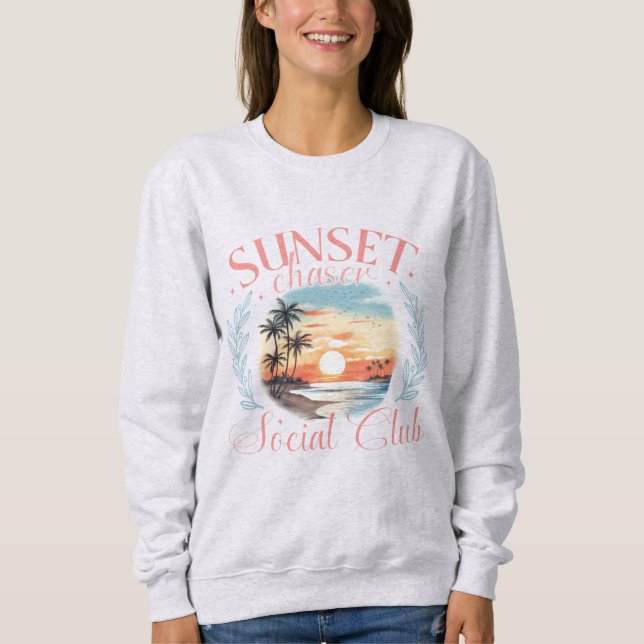 Sweatshirt Sunset Chaser Social Club | Cozy Golden Hour  (Devant)