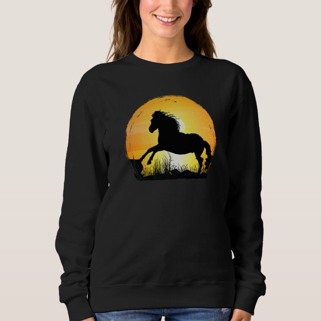 Sweatshirt Sunset Horse Breed Silhouette  Appaloosa (Devant)