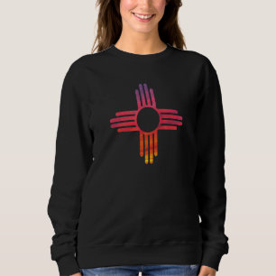 Sweatshirt Sunset Nouveau Mexique État Drapeau Zia Sun Souven
