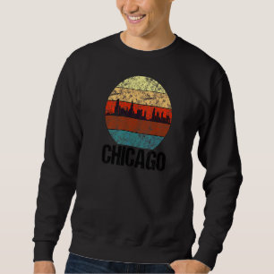 Sweatshirt Sunset Vintage Skyline de Chicago City