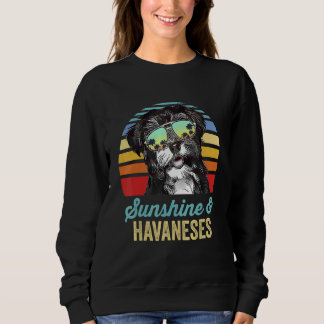 Sweatshirt Sunshine Havaneses Chien Retro Sunset Beach Vibe