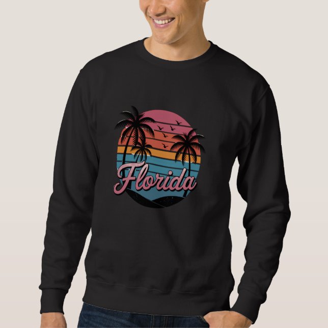 Sweatshirt Sunshine State Floride Sunshine Palm Trees Beach (Devant)