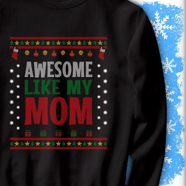 Sweatshirt Super Comme Ma Mère Noël Pull En Tricot Vue (Créateur téléchargé)