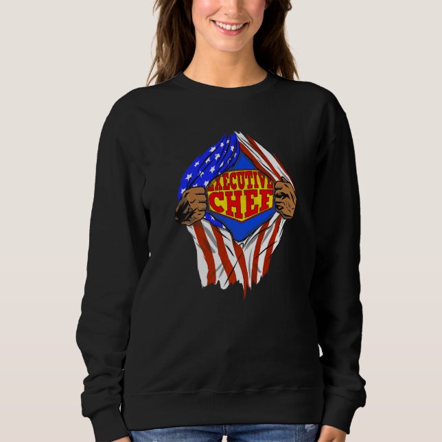 Sweatshirt Super cuisinier exécutif héros emploi (Devant)
