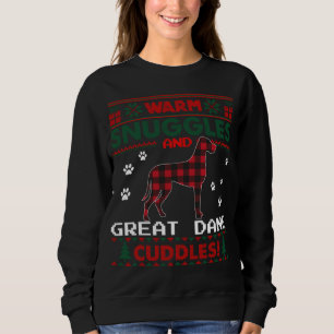Sweatshirt Super Dane Chien Rouge Buffalo Plaid Cadeau Laid C