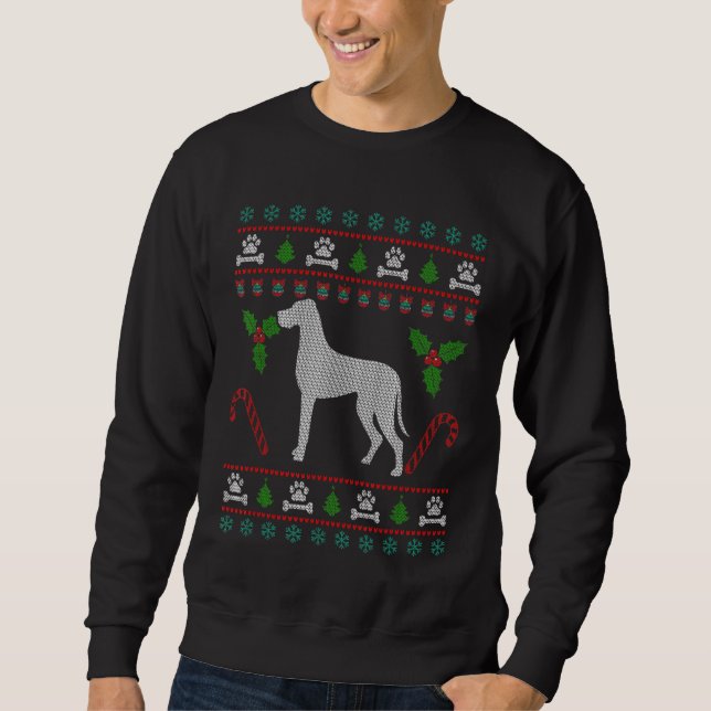 Sweatshirt Super Dane laid Noël drôle Chien (Devant)