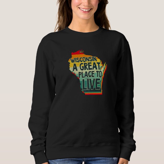 Sweatshirt Super Endroit en Direct Wisconsin (Devant)