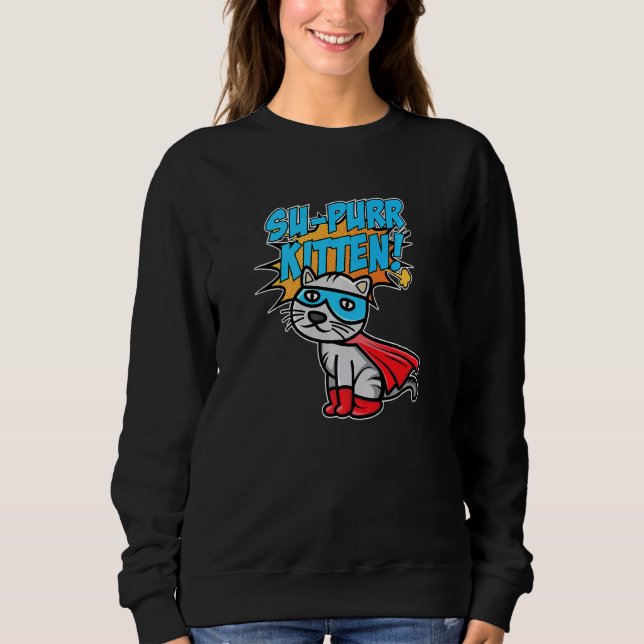 Sweatshirt Super Kitten I Chat I Superhero Chat (Devant)