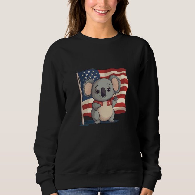 Sweatshirt Super Koala avec l'Amérique Drapeau Costume pour g (Devant)