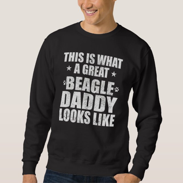 Sweatshirt Super papa propriétaire de chien Beagle (Devant)