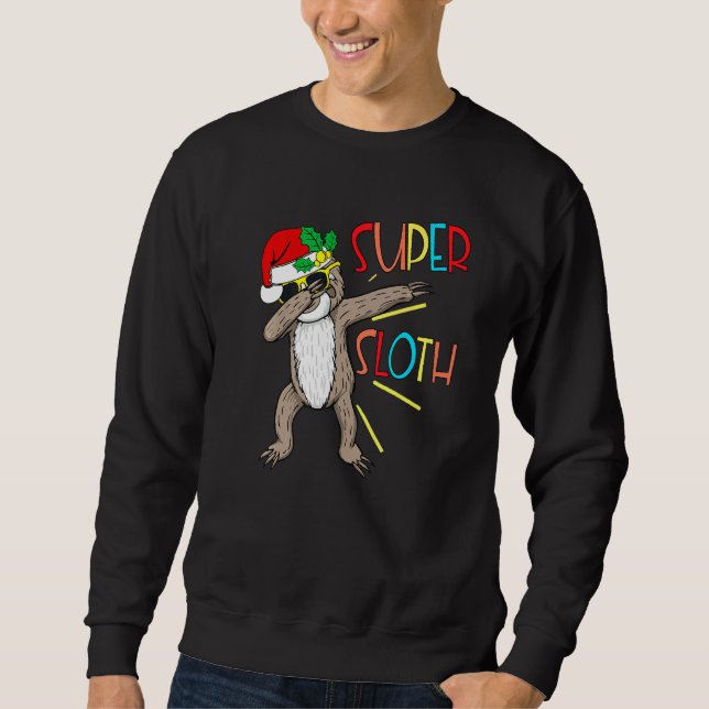 Sweatshirt Super Sloth Superhero Dabbing Dance Move Dab pour  (Devant)