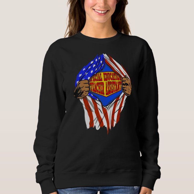 Sweatshirt Super Special Education Teacher Assistant Hero Job (Devant)
