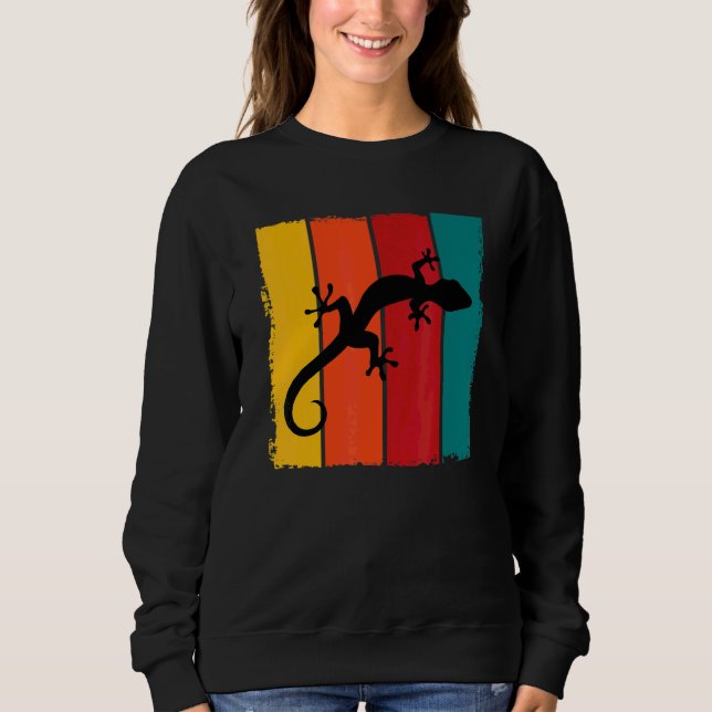 Sweatshirt Superbe costume rétro de léopard gecko reptile léz (Devant)