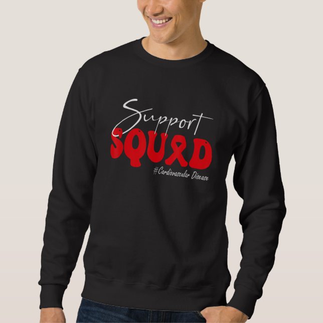 Sweatshirt Support Squad Cardiovascular Disease Awareness Red (Devant)