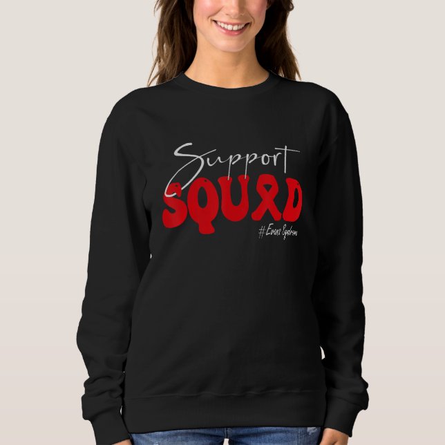 Sweatshirt Support Squad Evans Syndrome Awareness Red Ribbon (Devant)